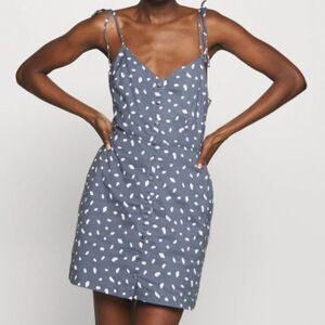 Abercrombie & Fitch Spaghetti Strap Tie Blue Mini Dress Women's Size Large